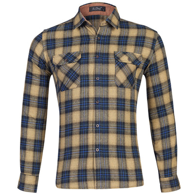 Camisa de Cuadros Doble Bolsa Manga Larga para Hombre - Image 6