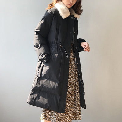 Chaqueta Larga de Algodón con Cuello de Piel de Conejo y Cintura Ajustable - Image 17