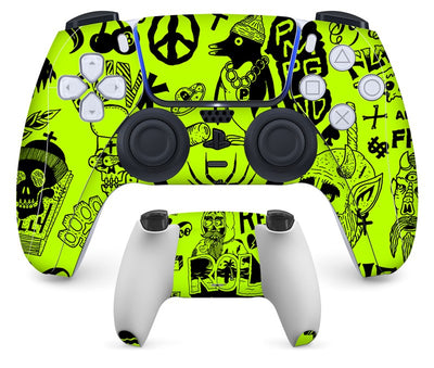 PS5 controller with a pastel marble sticker, showing the front and back views for anti-scratch protection. - Image 14