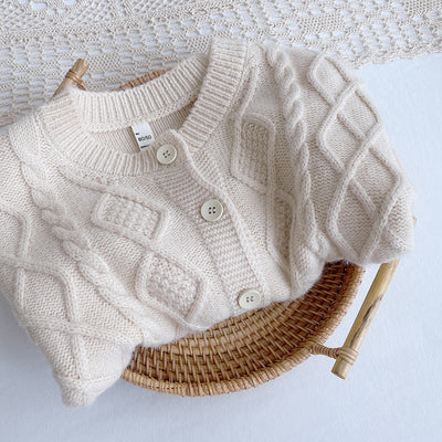 Cardigan Suéter Coreano Diamante Niño Estilo Moderno - Image 9