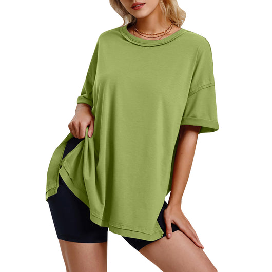 Camiseta Suelta de Algodón con Aberturas Laterales para Mujer - Image 13