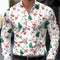 Camisa Navideña de Manga Larga con Impresión 3D Digital Santa Claus