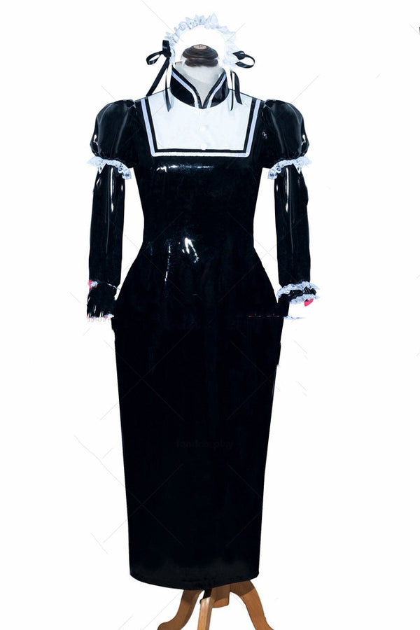 Vestido de Charol PVC Negro Elegante - Image 4