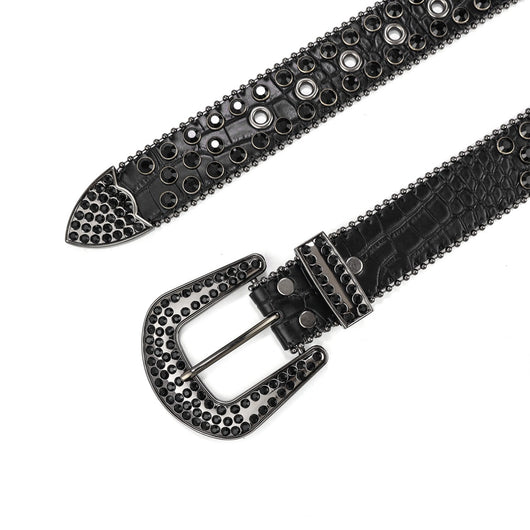 Cinturón Ancho Hip Hop con Remaches y Lentejuelas Brillantes Estilo Punk - Image 21