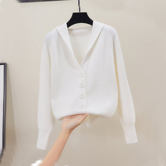 Cardigan Deportivo Mujer Holgado Tejido Casual con Capucha - Image 12