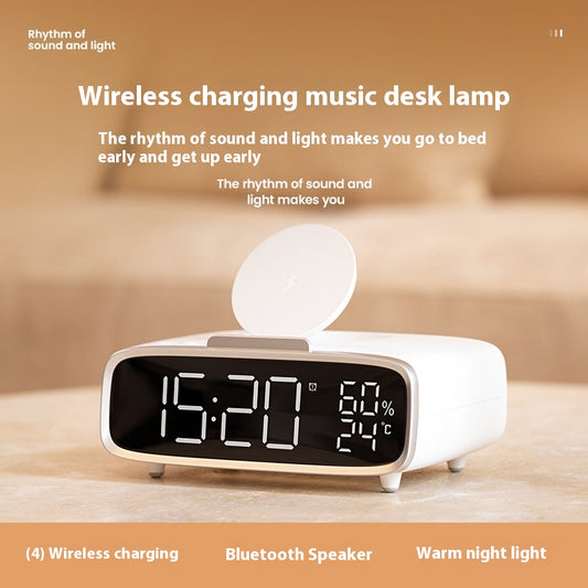Parlante Bluetooth 3 en 1 con Carga Inalámbrica y Luz Nocturna