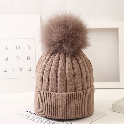 Gorro Tejido Infantil con Pompón de Pelaje de Zorro - Image 20