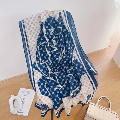 Pashmina de Algodón y Lino Estampada - Chal Abrigador Versátil - Image 24