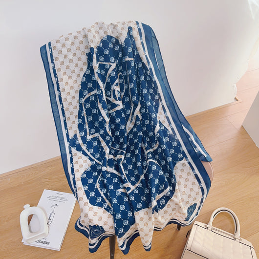 Pashmina de Algodón y Lino Estampada - Chal Abrigador Versátil - Image 24