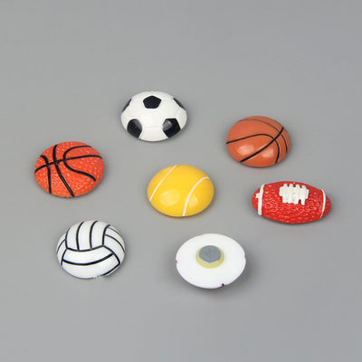 Yellow tennis ball shaped refrigerator magnet with white lines, made of resin and a strong magnet. - Image 3