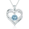 Female 925 Plateado Twelve Birthstone Pendant Necklace Platinum March