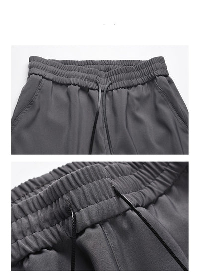 Pantalones Casuales Rectos Holgados con Drapeado Sedoso para Hombre - Image 7
