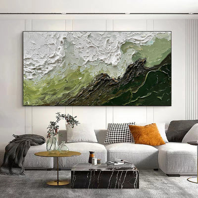 Cuadro Abstracto Grandes Olas del Mar Pintura al Óleo Texturizada Decoración Moderna - Image 3