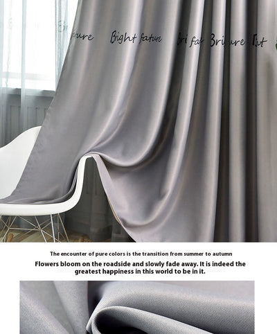 Brown thickened shading curtain with an electric carving floral texture, partially drawn in a bedroom setting. - Image 22