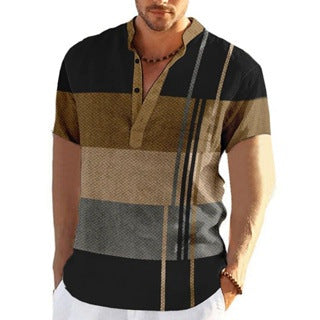 Camisa de Lino Cuadros Hombre - Manga Plaid Elegante - Image 6