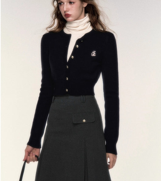 Cardigan Corto de Lana Cuello Redondo - Image 5