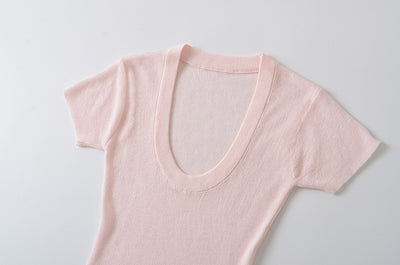 Blusa Ajustada de Lana Estilo Europeo - Cuello Redondo Liso y Elástico - Image 37