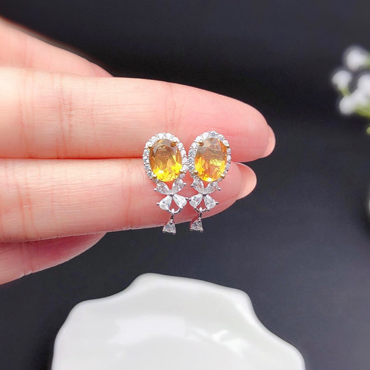 Aretes de Citrino Natural para Mujer - Cristales Purificados Energía Radiante - Image 8