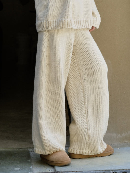 Pantalones de Lana Islandesa Gruesos Holgados Retro - Tejido Casual Cómodo - Image 13