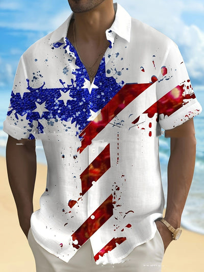Camisa Casual con Cuello y Estampado 3D para Hombre - Image 17