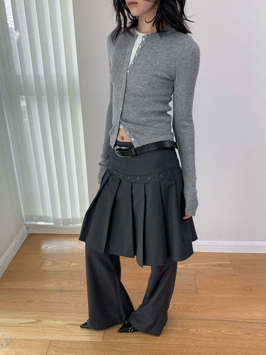 Pantalón Casual Coreano Falsa Dos Piezas con Diseño de Peto - Image 31
