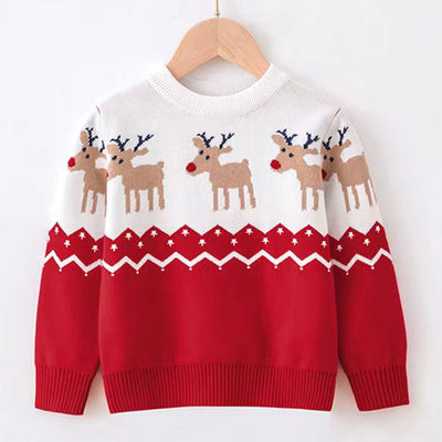 Suéter Navideño Infantil Tejido Grueso con Diseño de Reno - Image 6