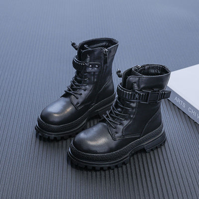 Botas Martin Infantiles de Cuero - Estilo Clásico Punta Redonda