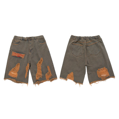 Shorts de Mezclilla Vintage Desgastado para Hombre - Image 7