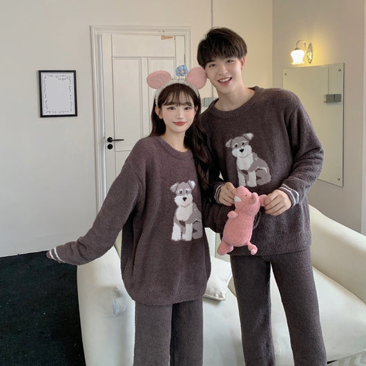 Pijama Familiar Japonés Adorable Perrito Padre e Hijo - Conjunto Algodón Manga Larga - Image 3