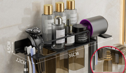 Organizador de Baño Mural 2 en 1 - Soporte para Secador y Cepillo de Dientes - Image 17