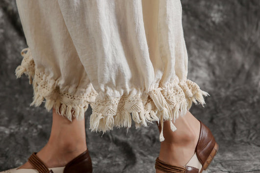 Pantalones Casuales de Algodón y Lino Sueltos Tipo Linterna para Verano - Image 10