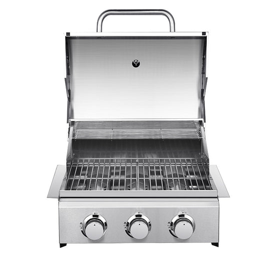 Asador de Gas Empotrable de Tres Quemadores en Acero Inoxidable