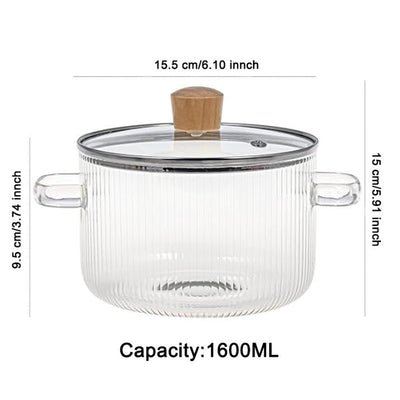 Olla de Vidrio Templado Doble Asa para Sopas, Fideos y Fondue - Image 6