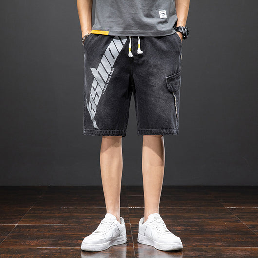 Shorts Denim Sueltos Rectos Versátiles para Hombre