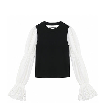 Blusa Tejida Calada con Espalda de Encaje - Image 9