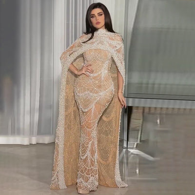 Vestido Largo de Lujo Pearl con Caída Elegante