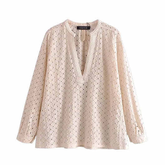 Cardigan Hueco Bordado de Manga Larga para Mujer - Estilo Europeo y Americano - Image 13