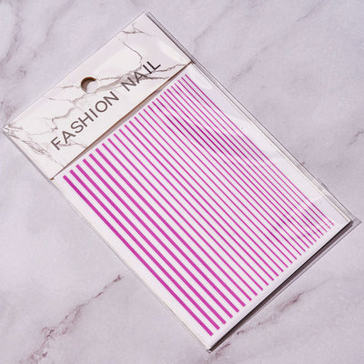 Stickers de Uñas con Adhesivo - Decoraciones Multicolor de Líneas Brillantes - Image 15