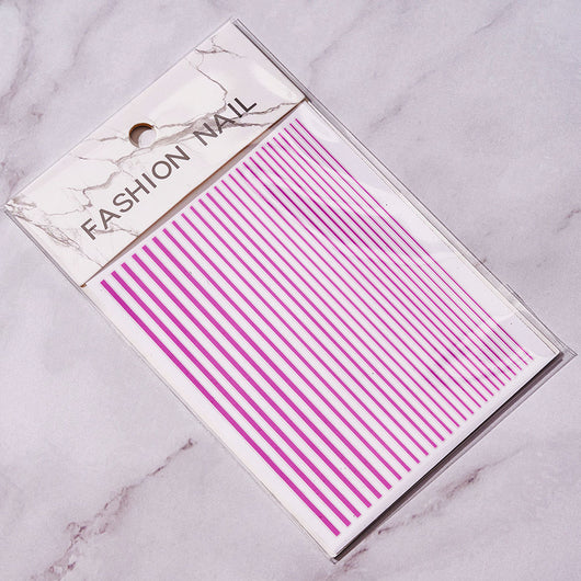 Stickers de Uñas con Adhesivo - Decoraciones Multicolor de Líneas Brillantes - Image 15