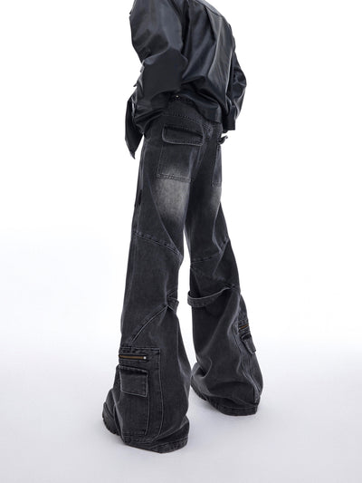 Pantalones Skinny Desgastados con Parches y Diseño Vintage - Image 2