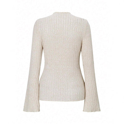 Blusa Manga Larga Cuello Redondo Rayas Texturizadas Ajuste Slim - Image 4