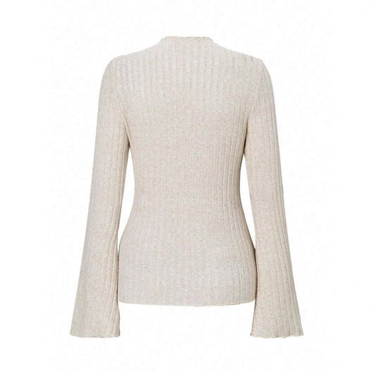 Blusa Manga Larga Cuello Redondo Rayas Texturizadas Ajuste Slim - Image 4