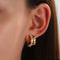 Aretes Doble C Retro en Acero Inoxidable con Perla Imitación - Diseño Amor
