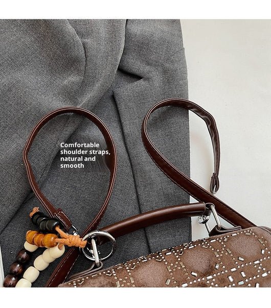 Bolsa Mensajera Cuadrada Texturizada para Mujer - Compacta y Versátil - Image 17