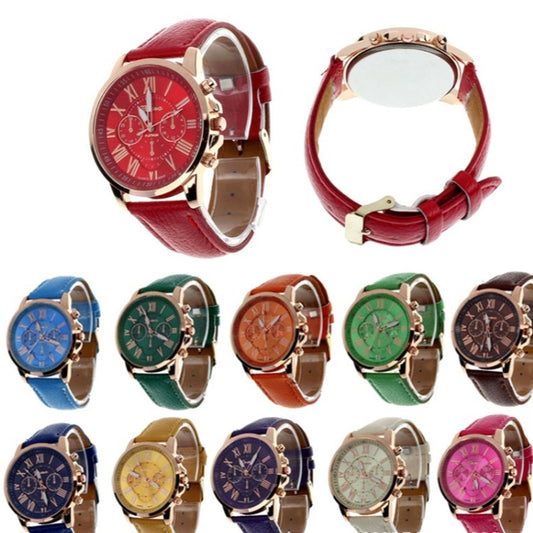 Reloj de Correa Geneva de Tres Ojos - Diseño Doble Cara