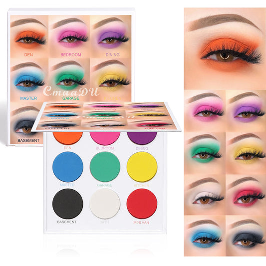 Paleta de Sombras 9 Colores Mate y Metalizado con Brillo