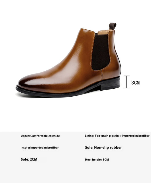 Botas Chelsea Retro Británicas de Cuero para Hombre con Forro Térmico - Image 5