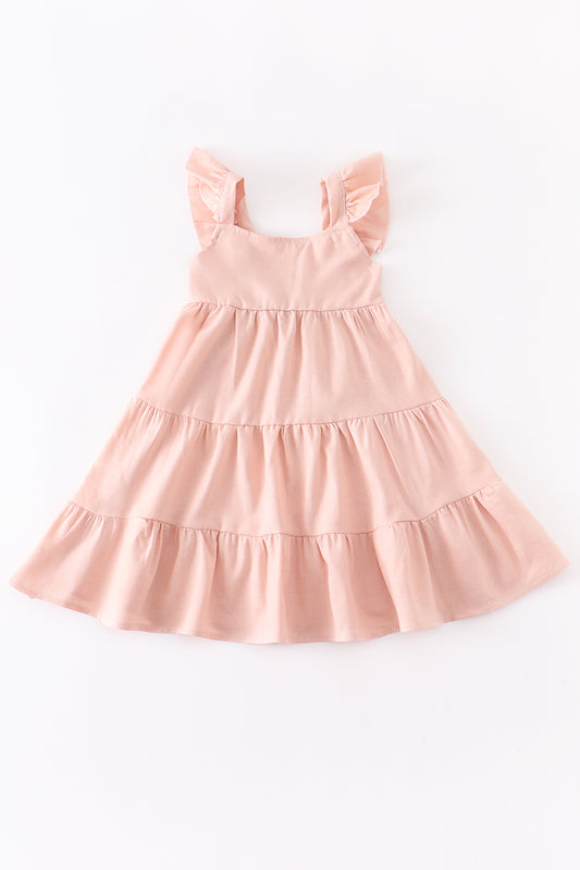 Vestido Infantil Niña Color Sólido Largo Rodilla