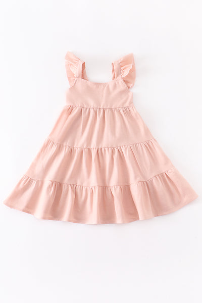 Vestido Infantil Niña Color Sólido Largo Rodilla