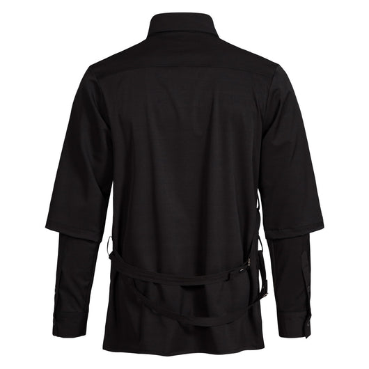 Camisa Hombre Falso Doble Pecho con Tirantes y Mangas Desmontables - Image 3